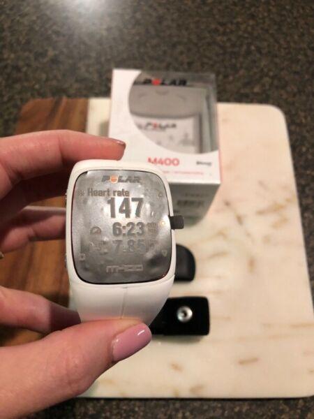 Polar M400 GPS Training Watch with unused Heart Rate Monitor 