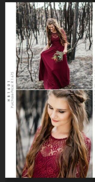 Maroon Bridesmaids dress 