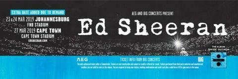 Ed Sheeran Golden Circle Ticket 24 March 