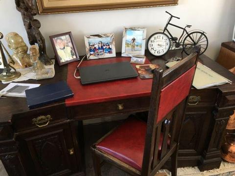 100 year old German Office Desk & Chair.  