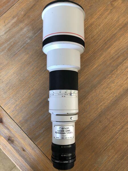 Canon 500mm F4.5 L-Series (FD-Mount w/EOS Adapter) 