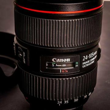Canon EF 24-105mm f4L IS II USM Wide-Rage Lens with Box and Accessories 