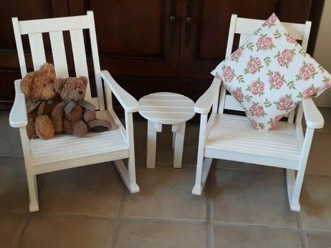 Children's Wooden Rocking Chair Set 