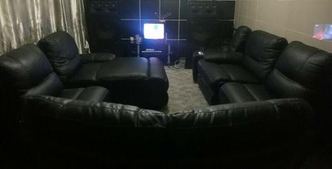 Black leather couch set R22000 