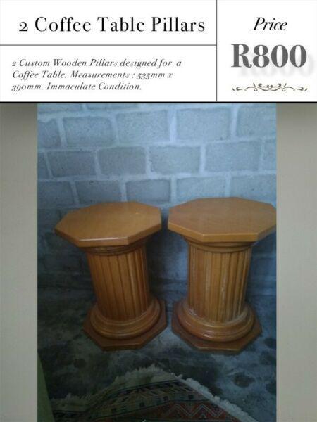 Set of Two Coffee Table Pillars 