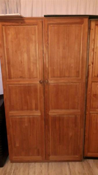 Pine double door wardrobe / cupboard 
