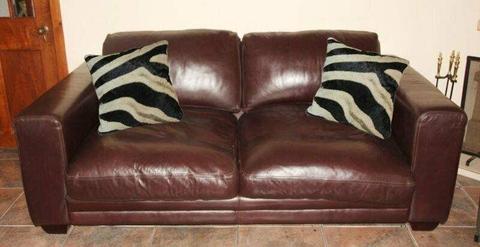 CORICRAFT CHOBE Genuine Leather Couch, Full Grain Sofa in Oxblood, 082 624 5168, PINELANDS 