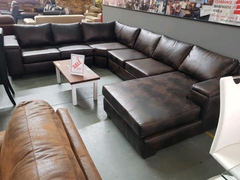 Brand new large 3.4m x 2.7m x 1.7m Buffalo Suede lounge suites R 11900 