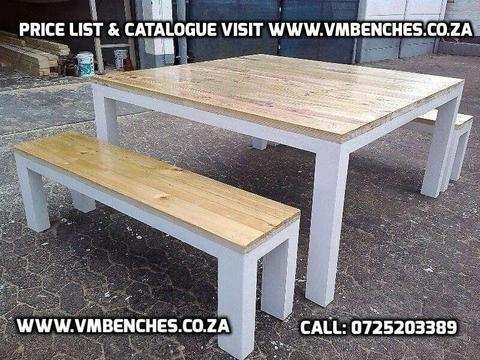 OUTDOOR FURNITURE and PATIO BENCHES , FULL PRICE LIST--- CATALOGUE visit --- WWW.VMBENCHES.CO.ZA 