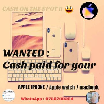 IPHONES WANTED!! SELL OR TRADE IN YOUR OLD APPLE IPHONE FOR A NEW ONE ( 0768788354)  