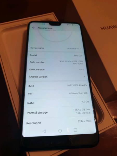 Pristine condition Huawei p20 Black edition  