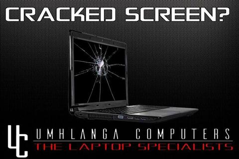 Broken or cracked laptop screen 