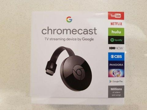 GOOGLE CHROMECAST 2ND GENERATION STREAM TO YOUR TV | BRAND NEW SEALED IN BOX 
