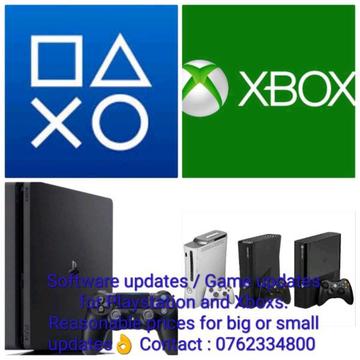 Playstation and Xbox software updates 